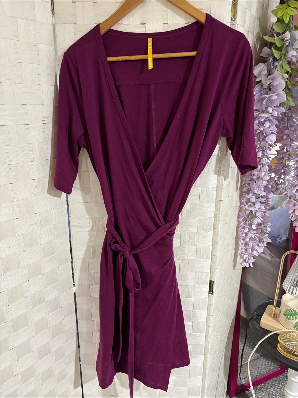 Lole Plum Wrap Dress in Deep Plum